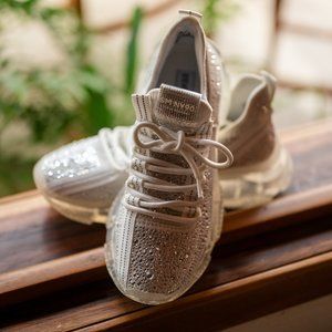 Steve Madden Maxima rhinestone-trim trainer sneakers, size 8